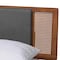 Baxton Studio Delfina Mid-Century Modern Dark Grey Fabric and Walnut Brown Finished Wood Full Size Platform Bed 239-12635-9801-ZORO - alternate 3